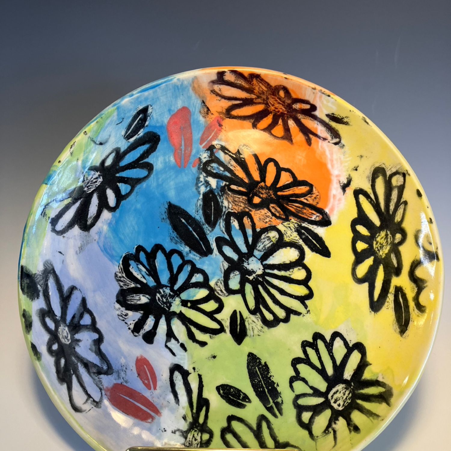 Watercolor Daisy Plate