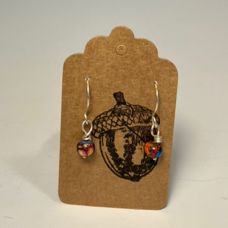 Orange Dahlia Earrings