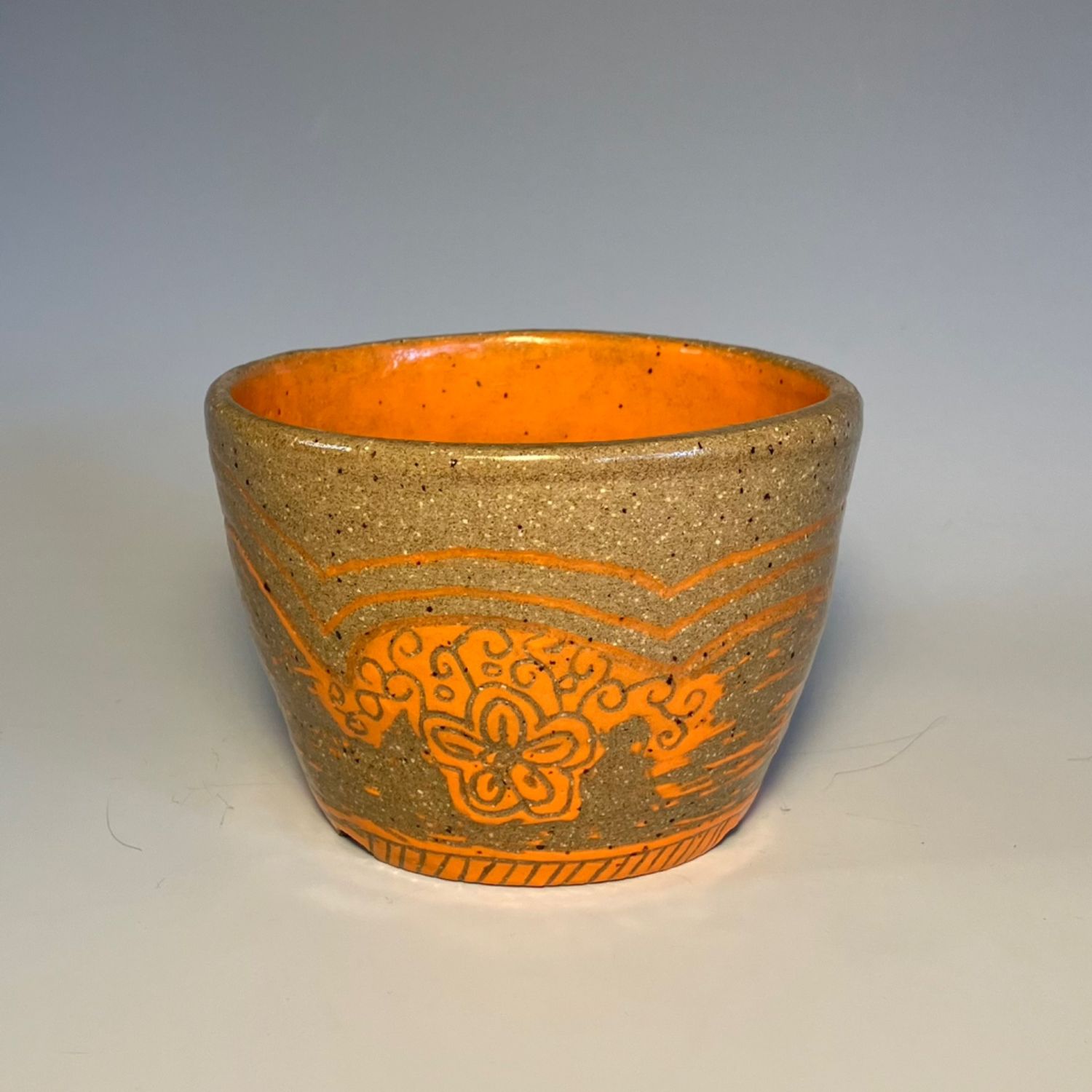 Orange Carved Bowl