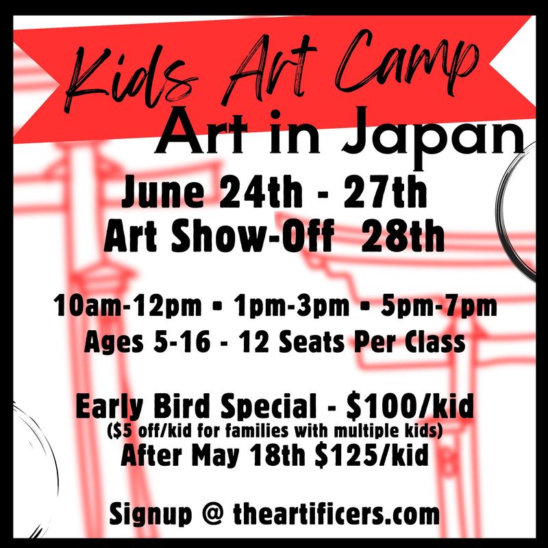 Kids Art Camp- Art in Japan • 5-7pm