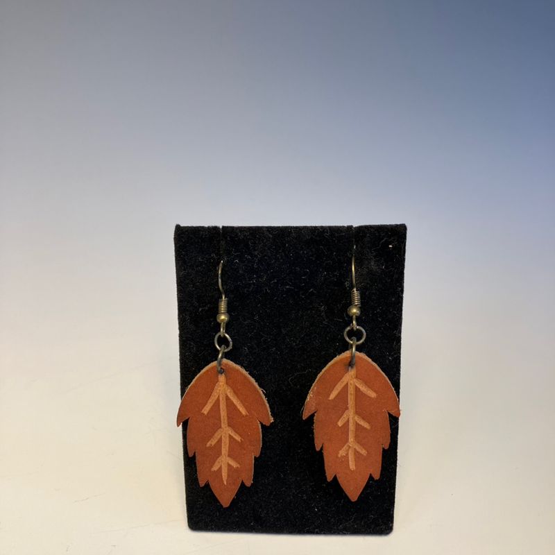 Leaf Leather Earrings