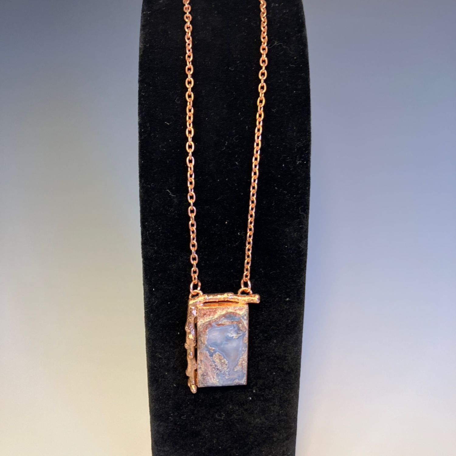 Moss Agate with Budding Vertical Twig