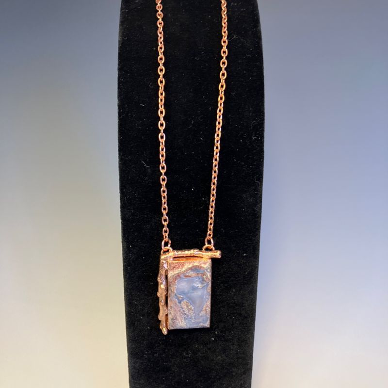 Moss Agate with Budding Vertical Twig