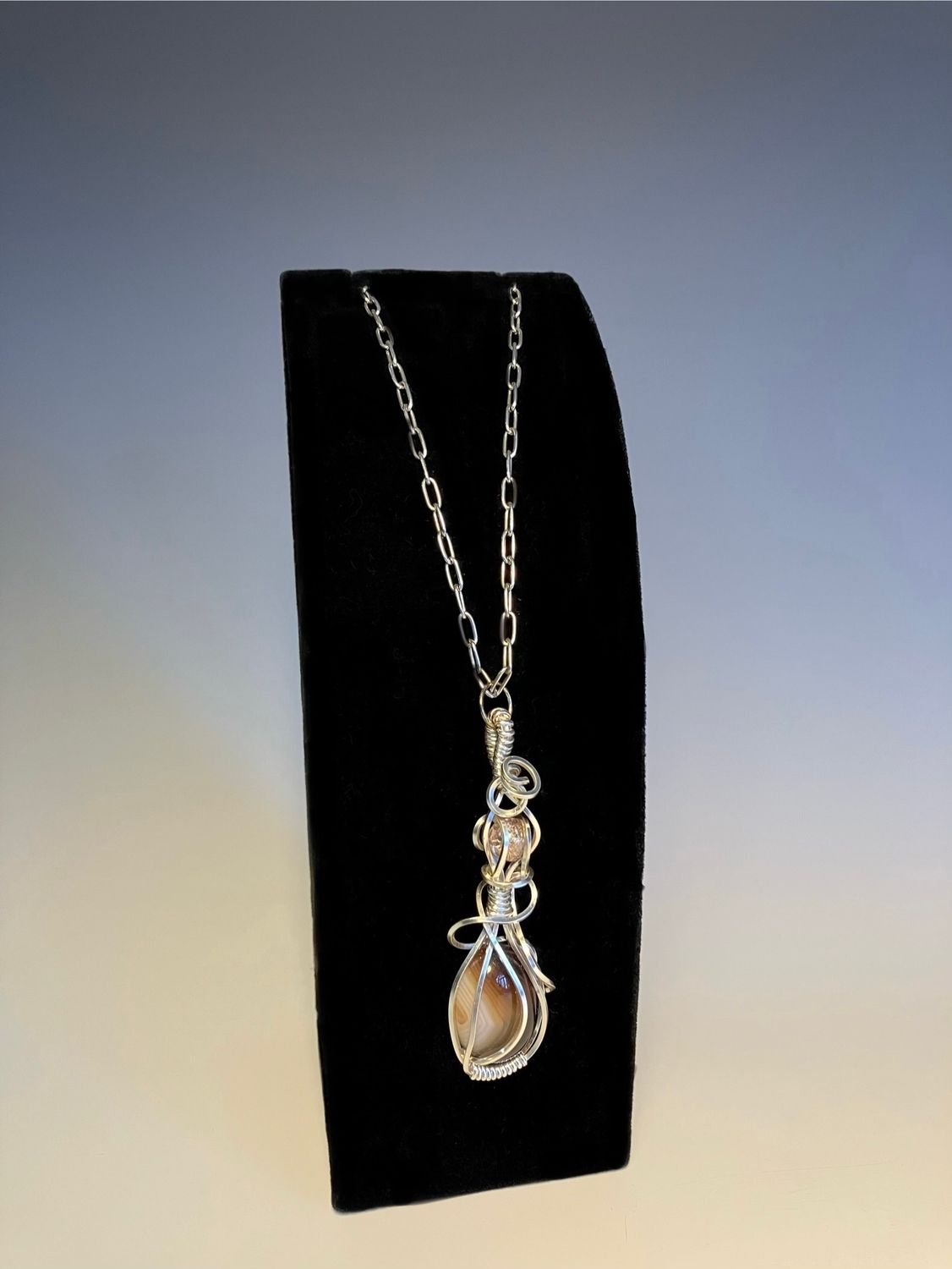 Dendritic Agate Sterling Chain & Pendant.