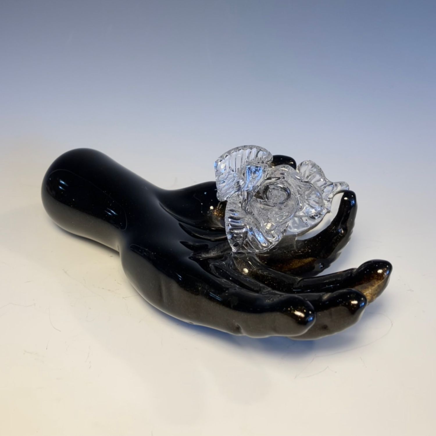 Glass Hand with Rose