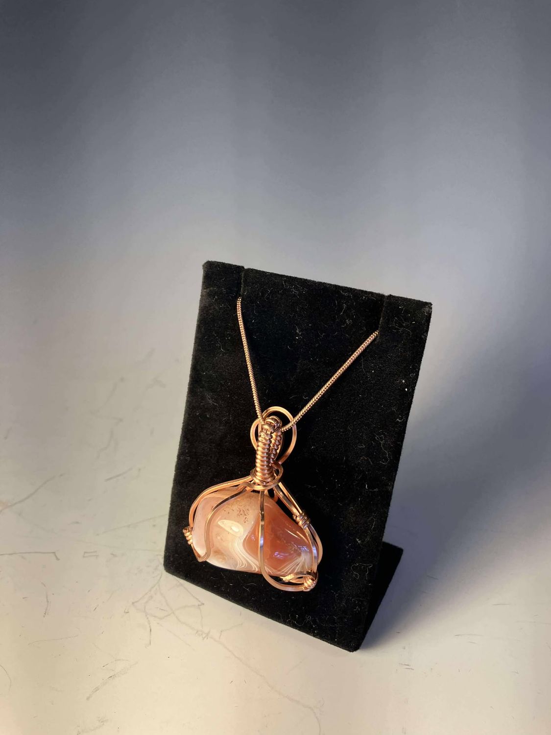 Agate Necklace with Rose Gold