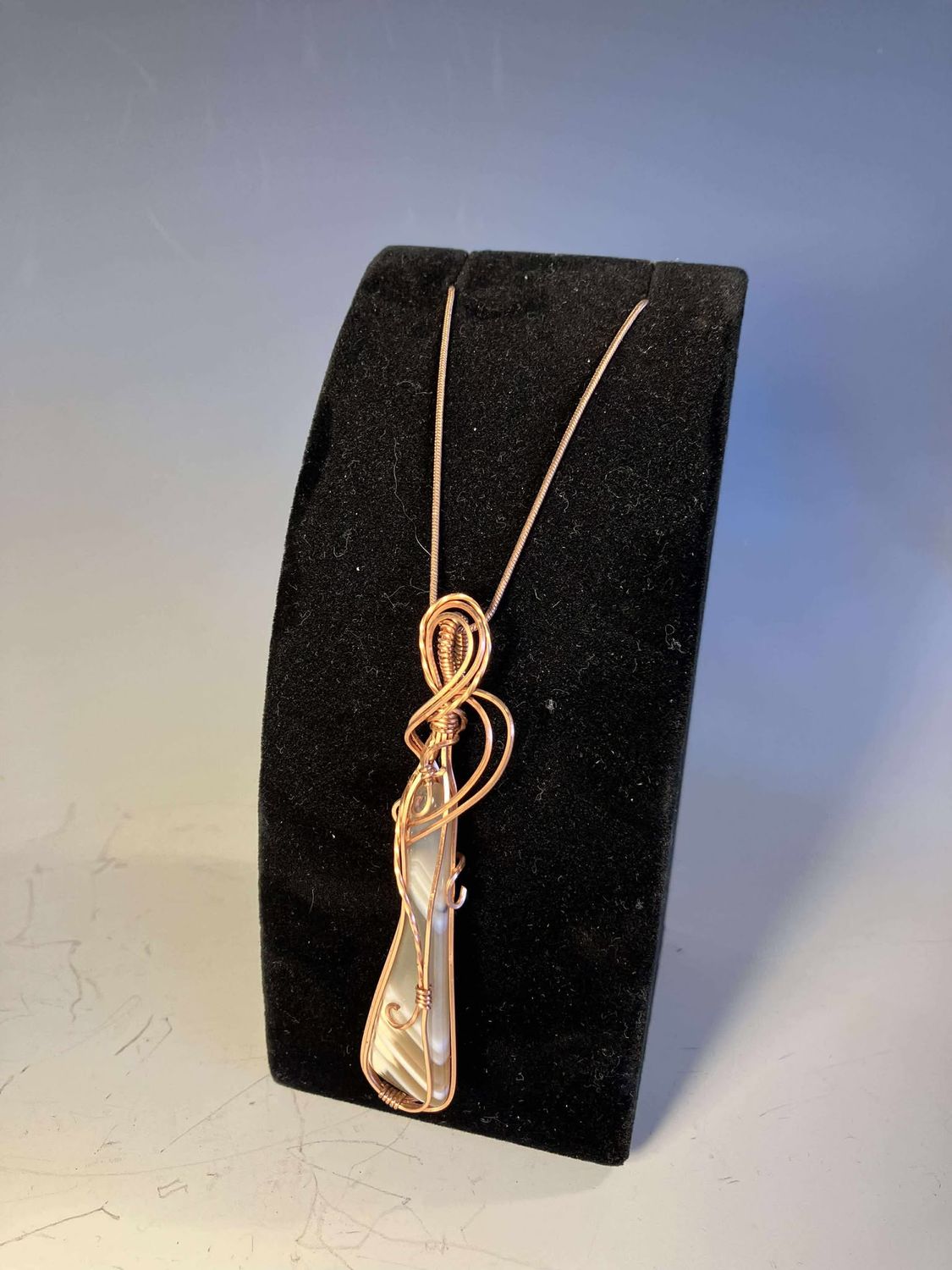 Agate Wire Wrapped Necklace