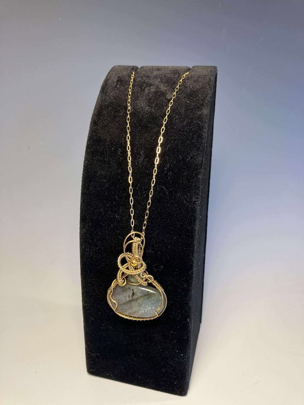 Agate with Dyed Druzy Necklace