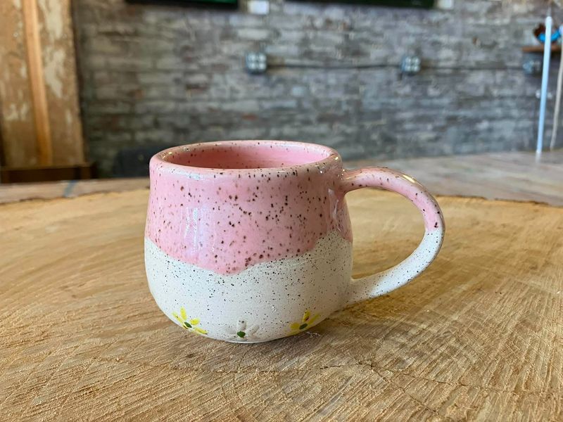 Pink Flower Mugs