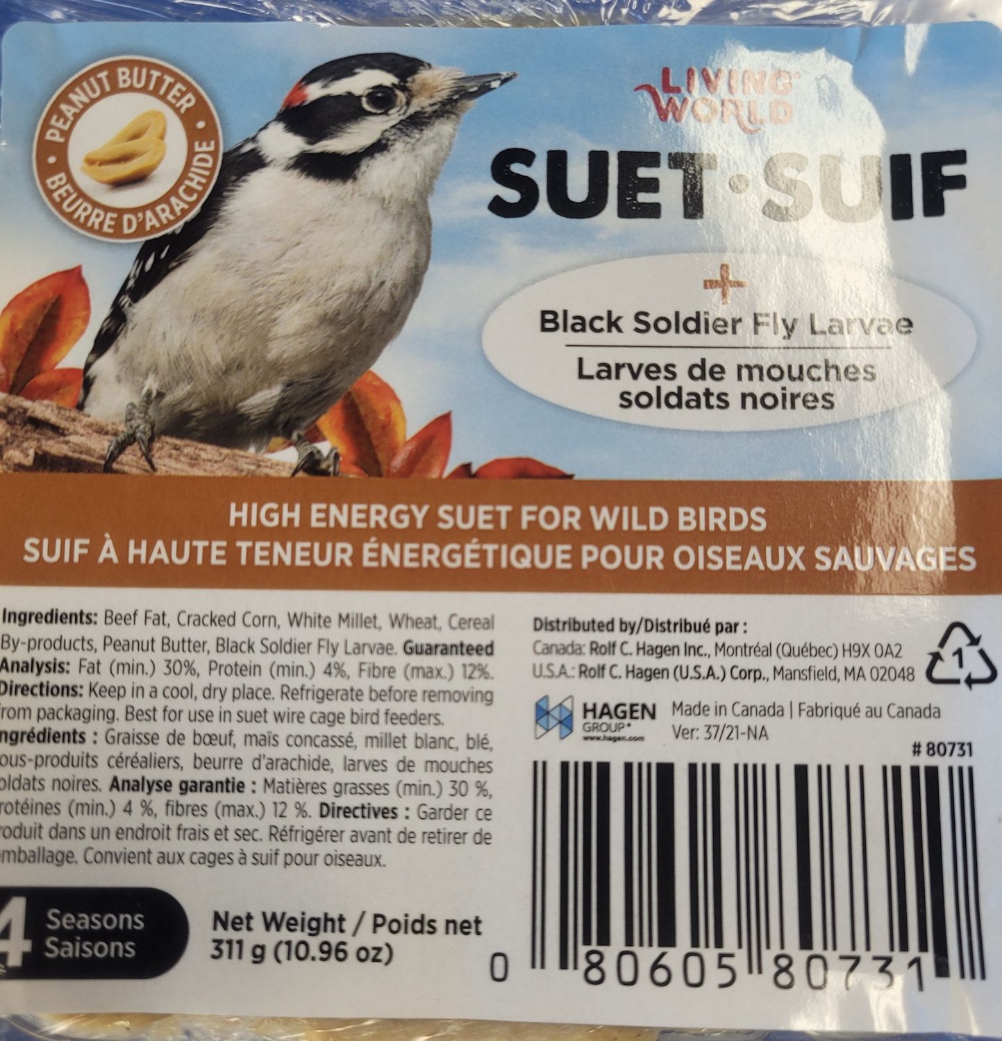 LW Wild Bird Suet Peanut Butter 311g