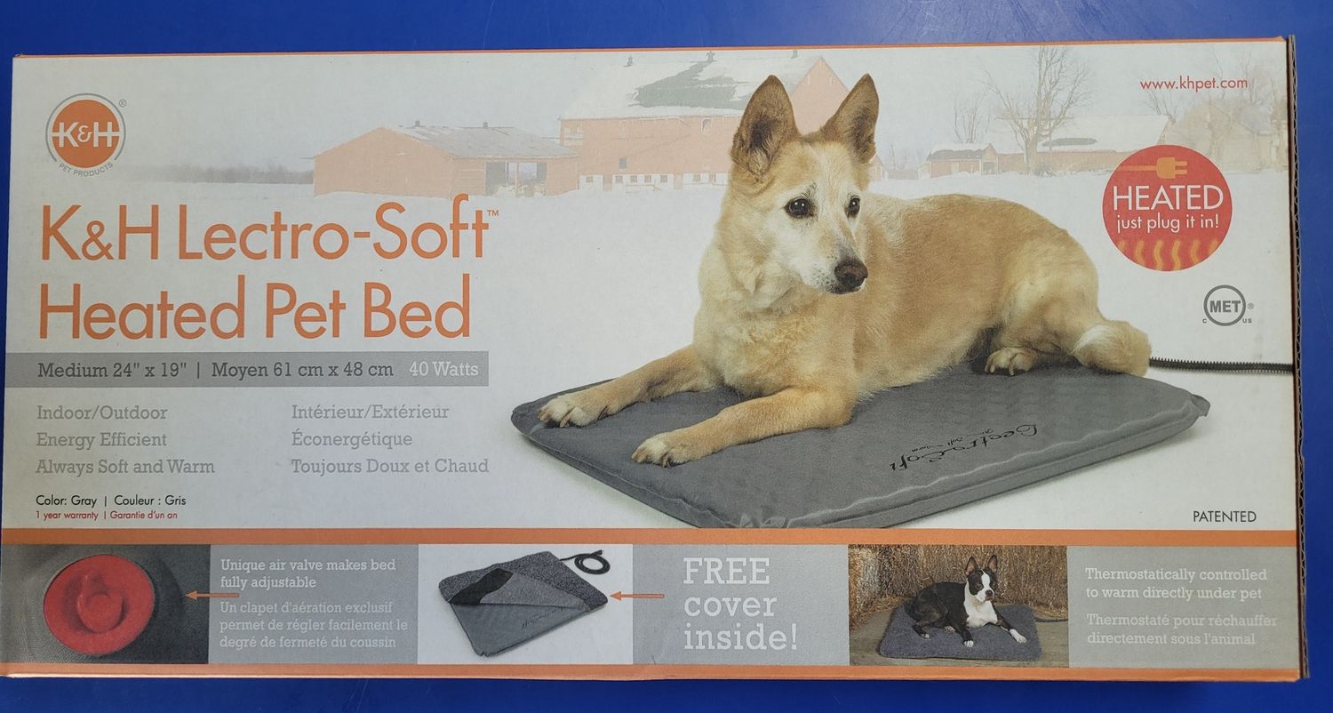 K&amp;H Lectro Soft Outdoor Heated Bed Med gray