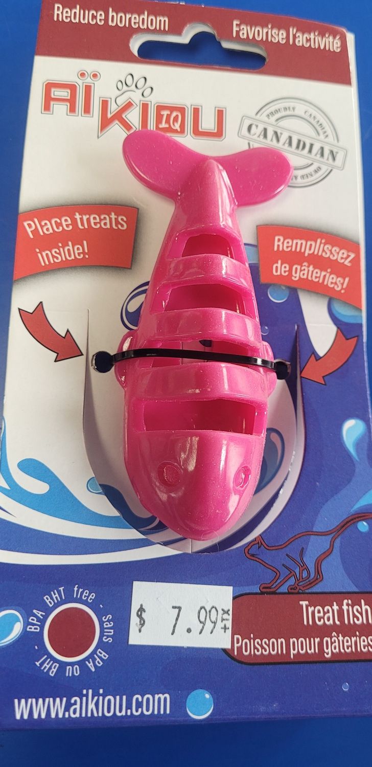 Aikkiou Cat Treat Toy Fish pink