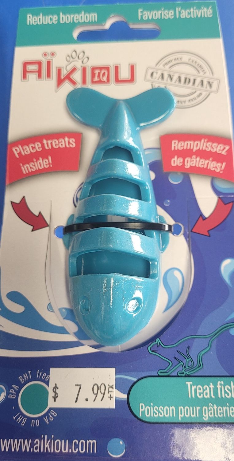 Aikkiou Cat Treat Toy Fish Teal
