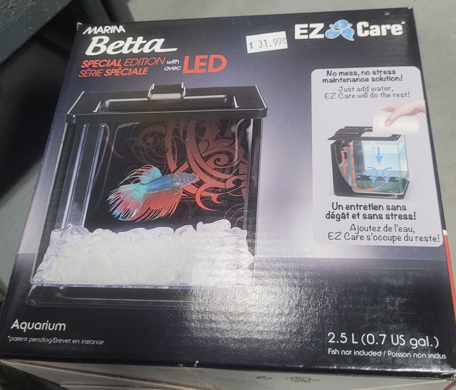 EZ Care Betta Kit blk w/LED