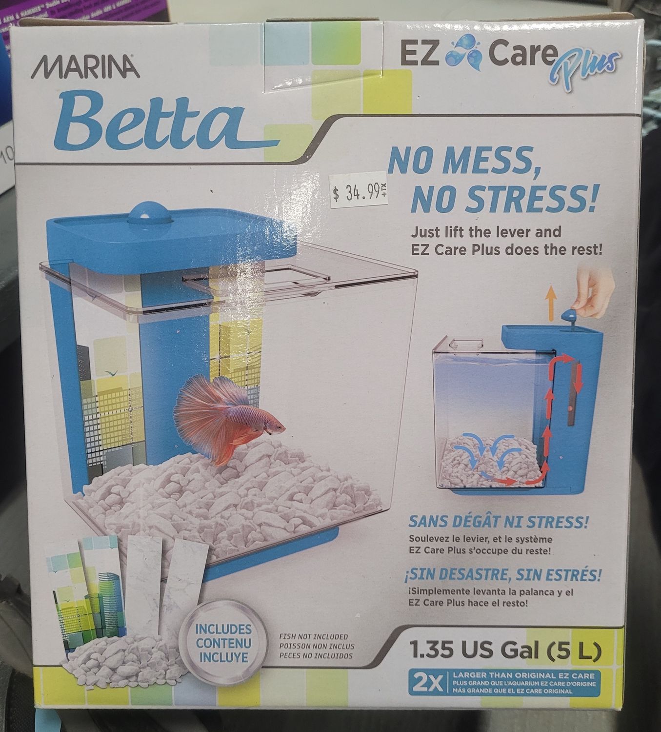 Marina EZ Care Plus Betta Aquarium 4.9L blue