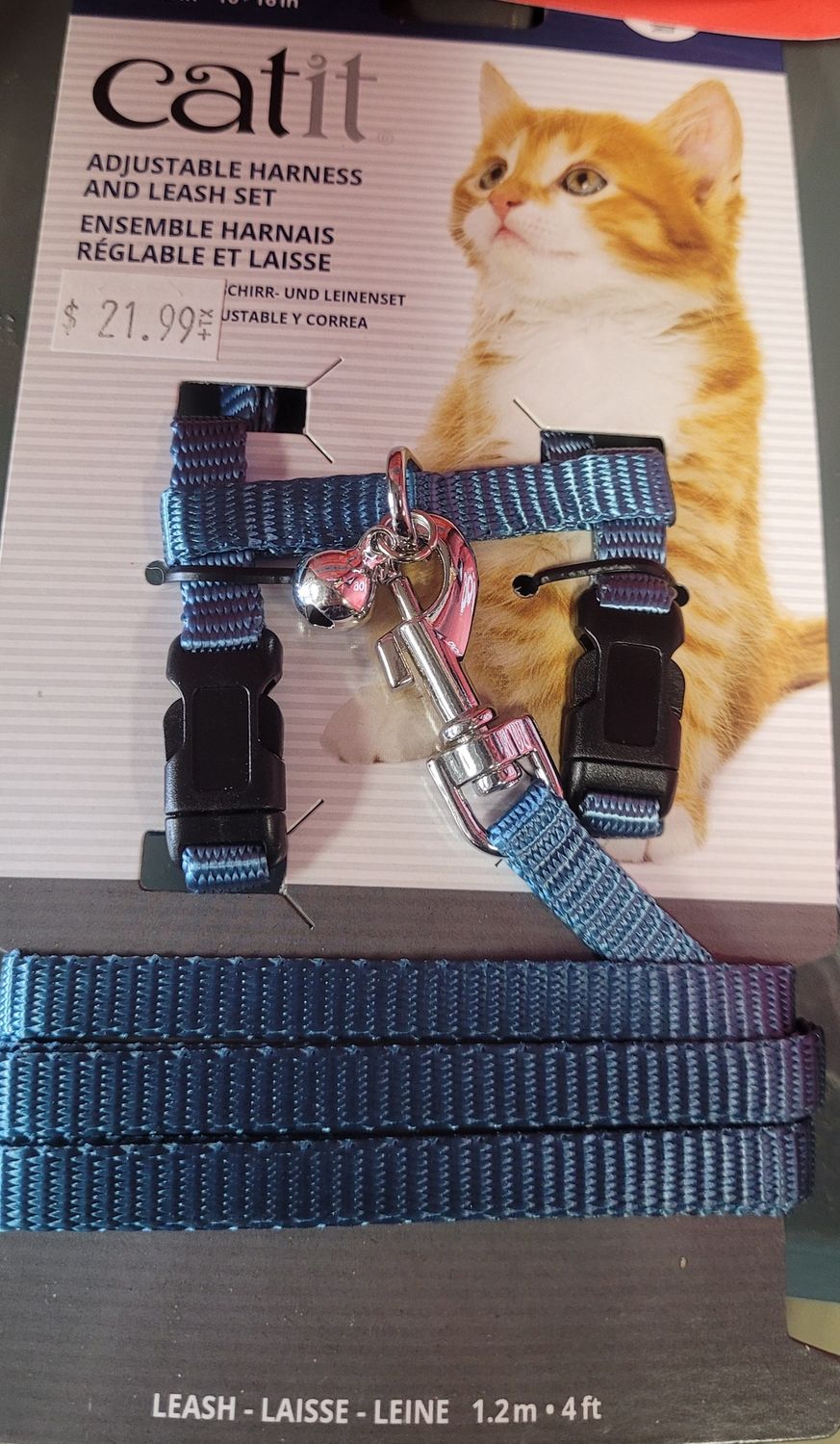Catit Adjustable Harness/Leash Blue Sm