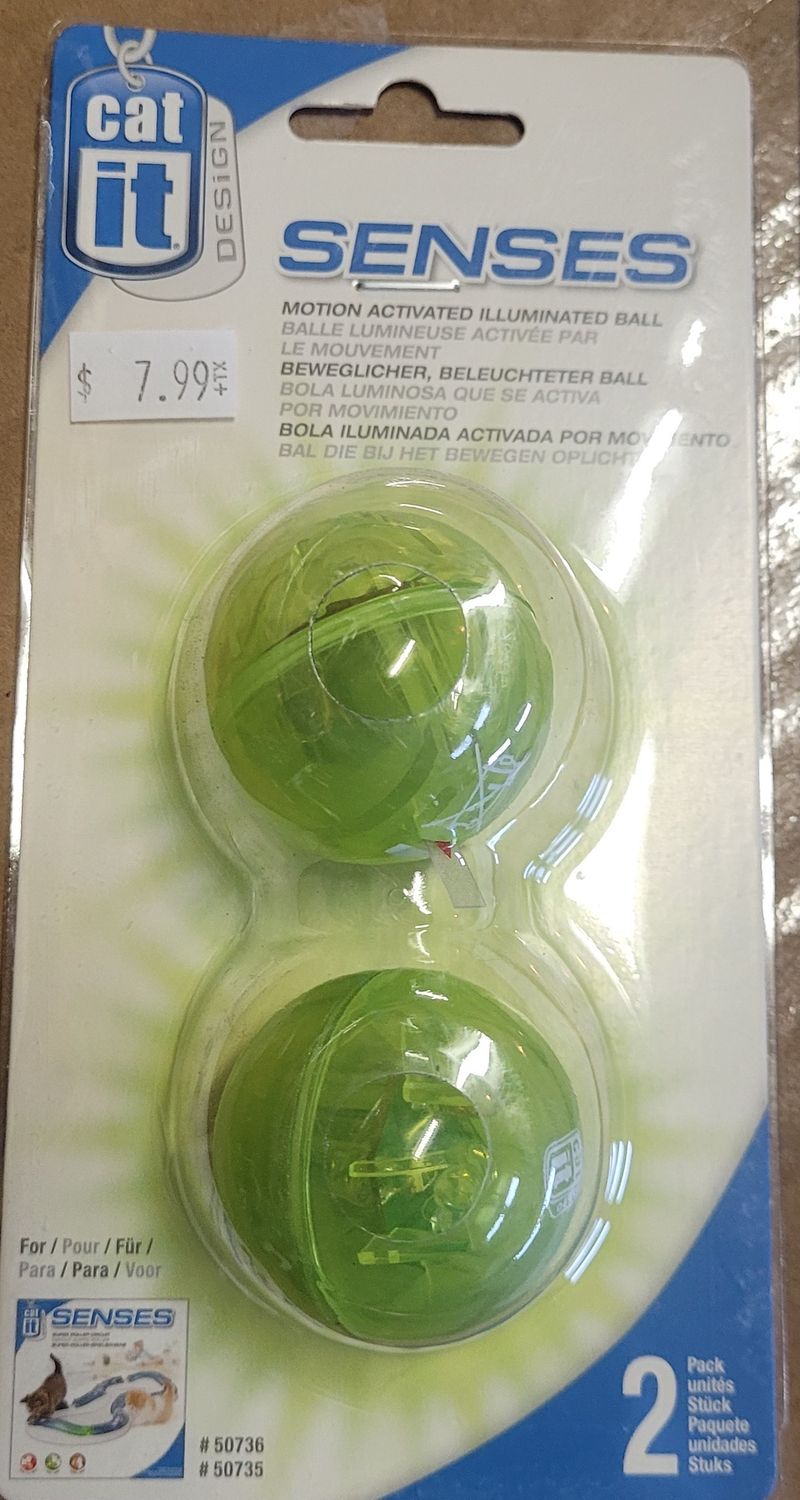 Catit Cat Track Illuminated Ball with Logo 2Pk
