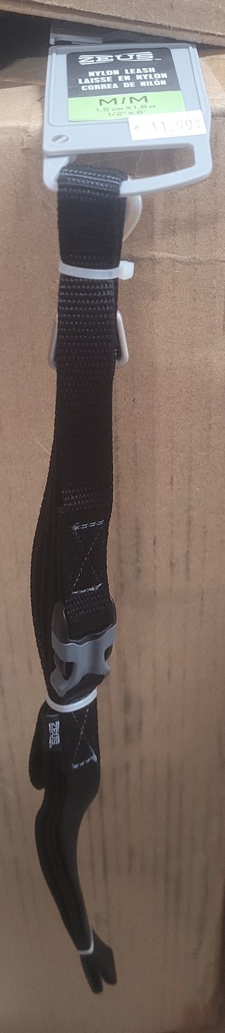 Zeus Nylon Lead 1.8m Med Black