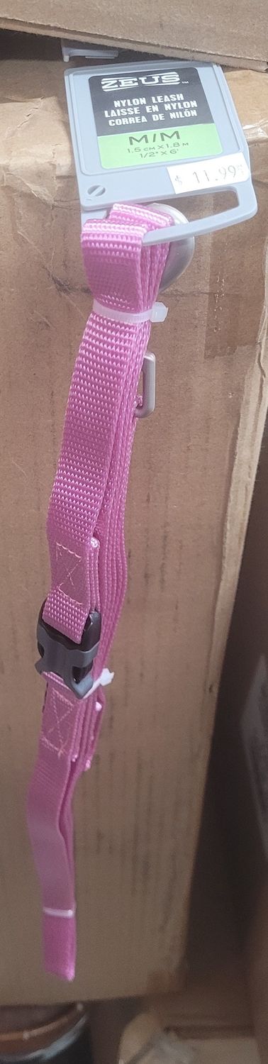 Zeus Nylon Lead Med 1.8m Fuchsia 