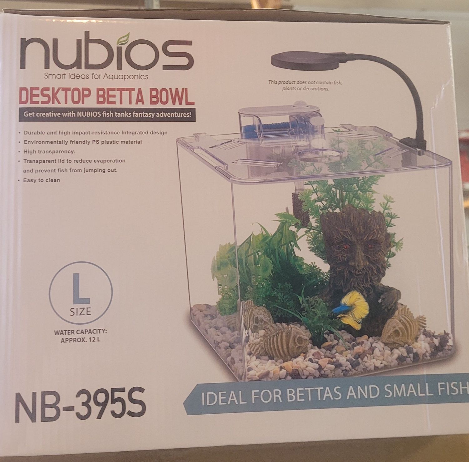 Nubios Desktop Betta Bowl Square Lg