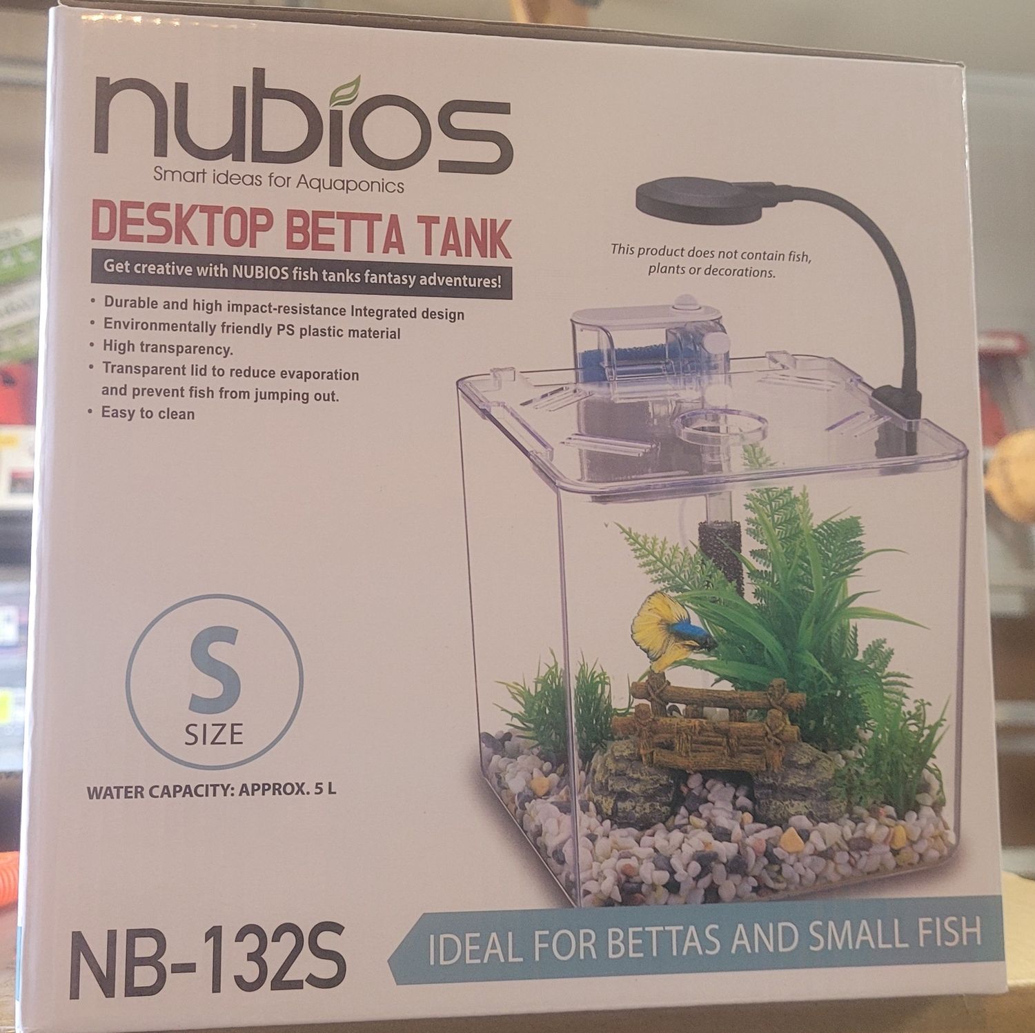 Nubios Desktop Betta Bowl-Sm Square