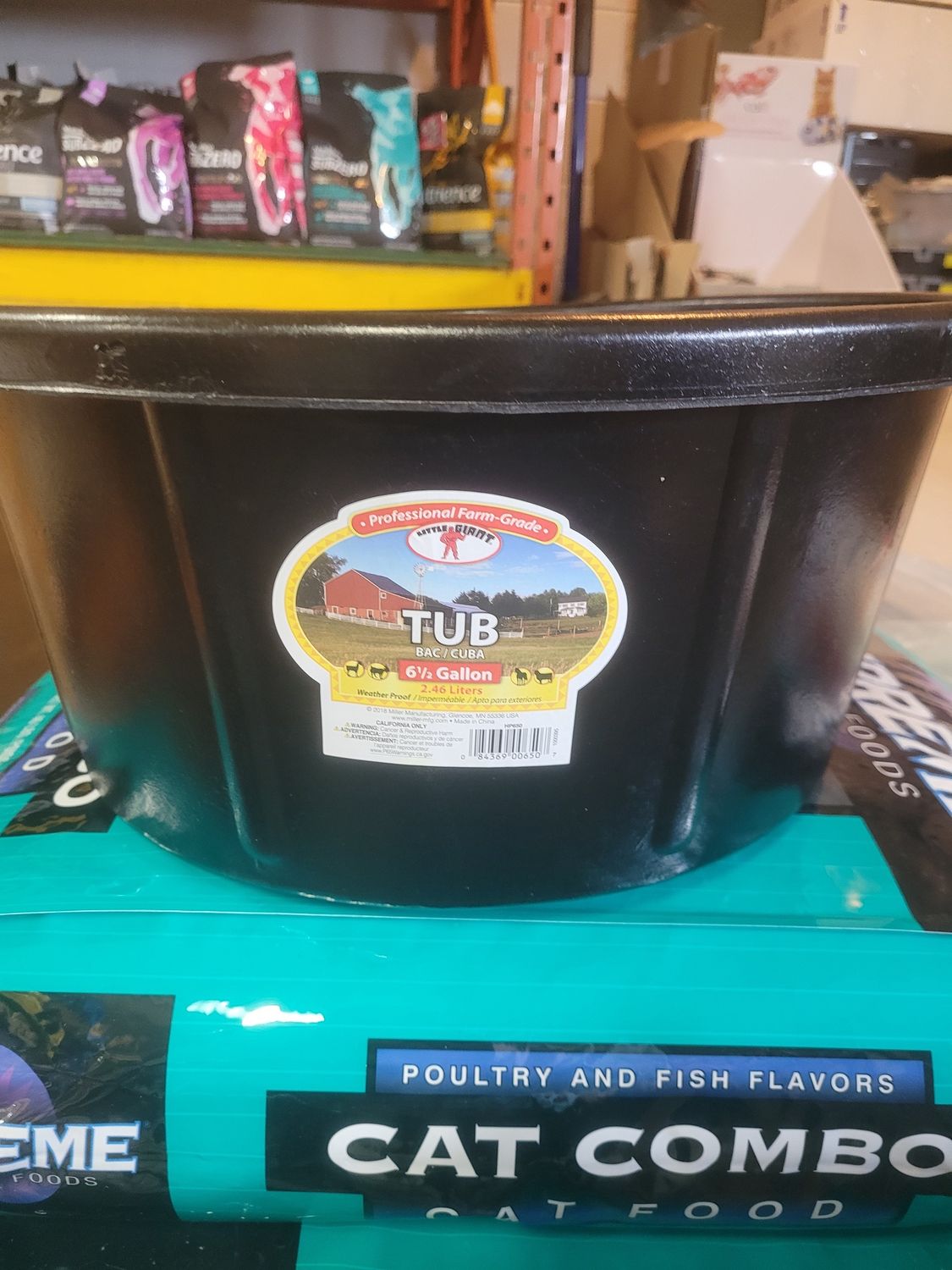 Black Rubber Tub-6.5 Gallon