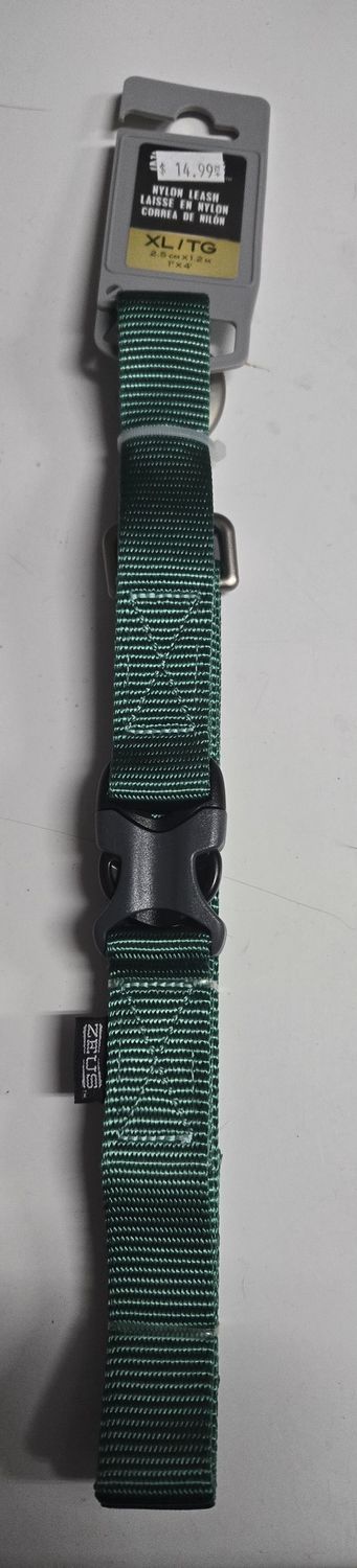 Zeus Nylon Lead XLg 1.2m  Forest Green