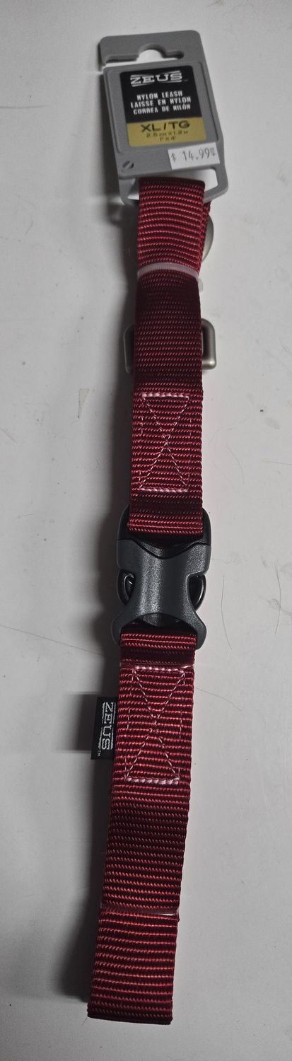 Zeus Nylon Lead XLg 1.2m Deep Red