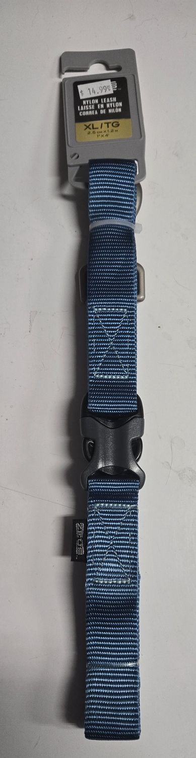 Zeus Nylon Leash XLg 4&#39; Denim Blue