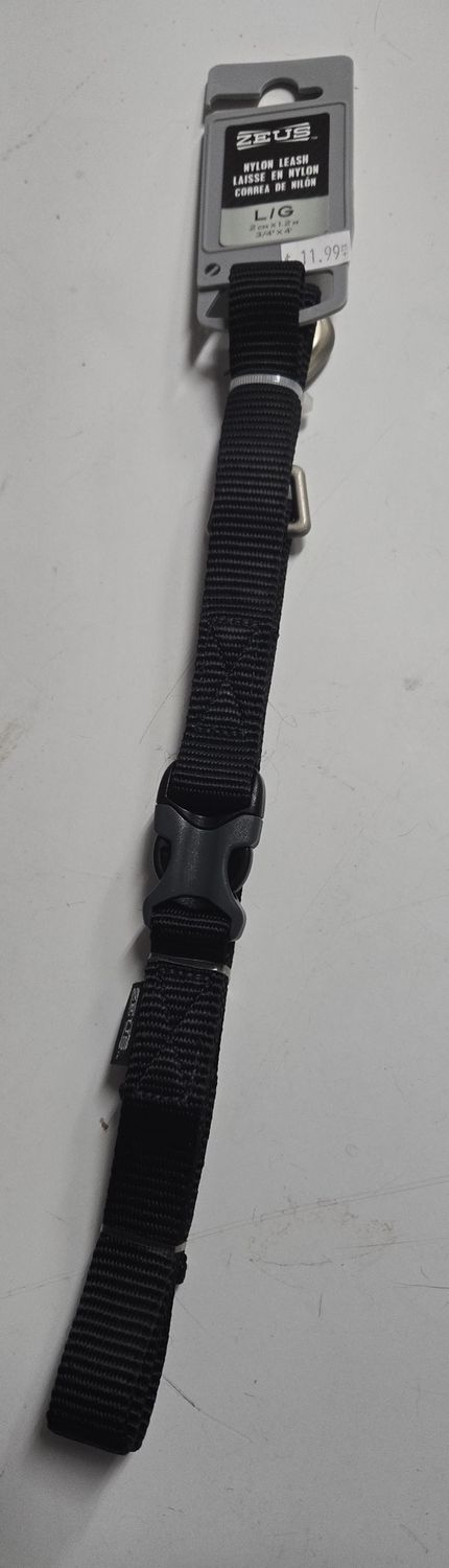 Zues Nylon Lead Lg 1.2M Black