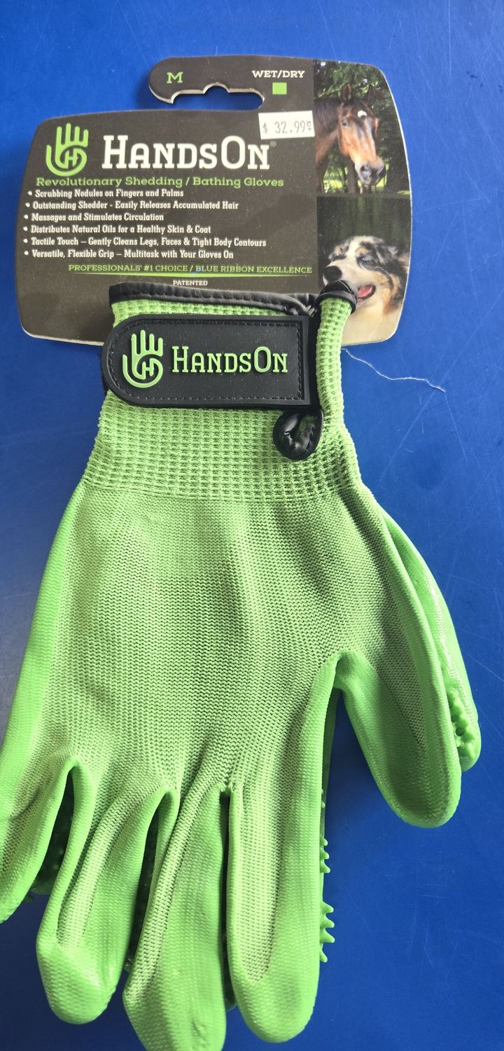 Hands On Groom Glove Med green pair