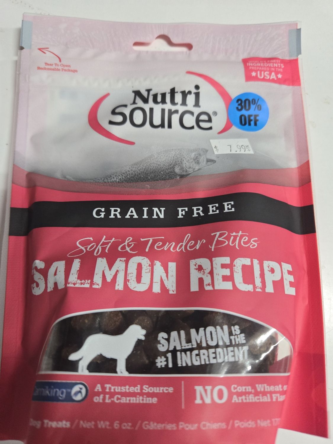 NutriSource Dog Treat GF Salmon 6oz