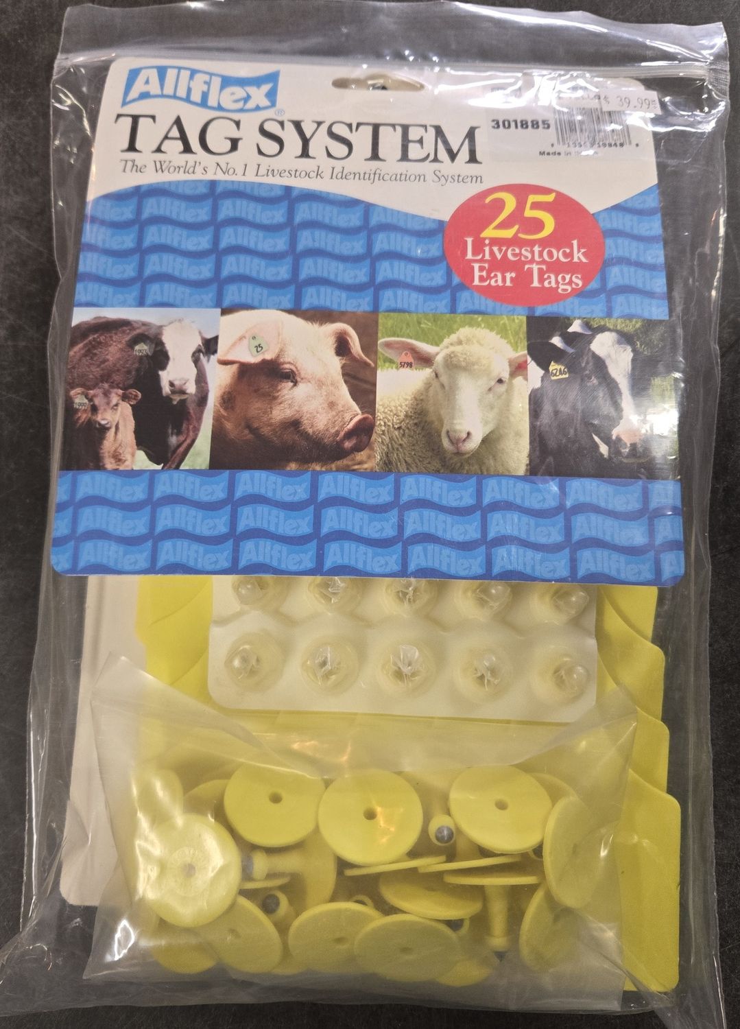 Allflex Maxi Female Cow Tag YELLOW