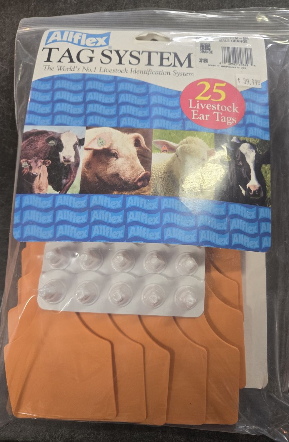Allflex Maxi Female Cow Tag orange