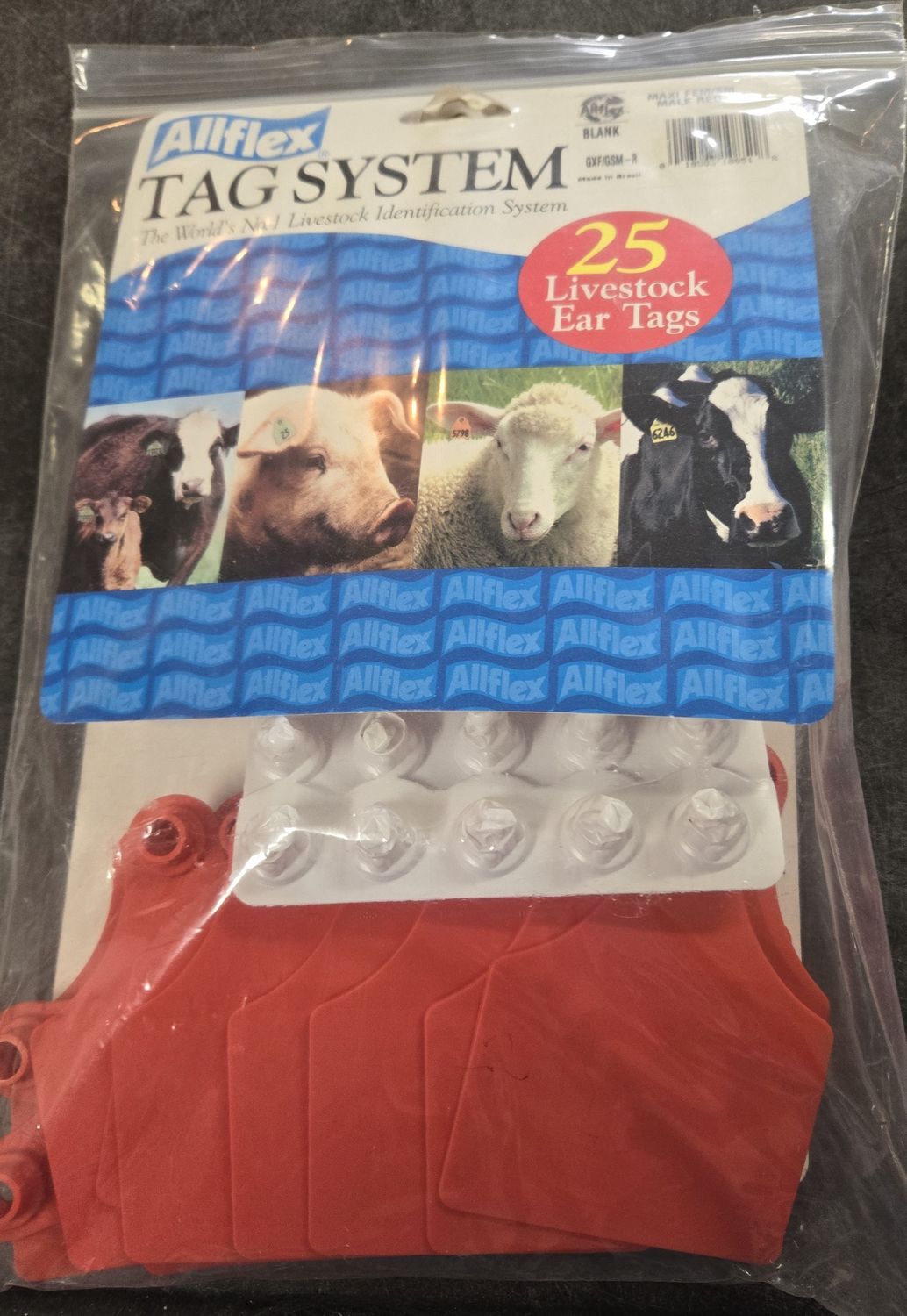 Allflex Maxi Female Cow Tag RED