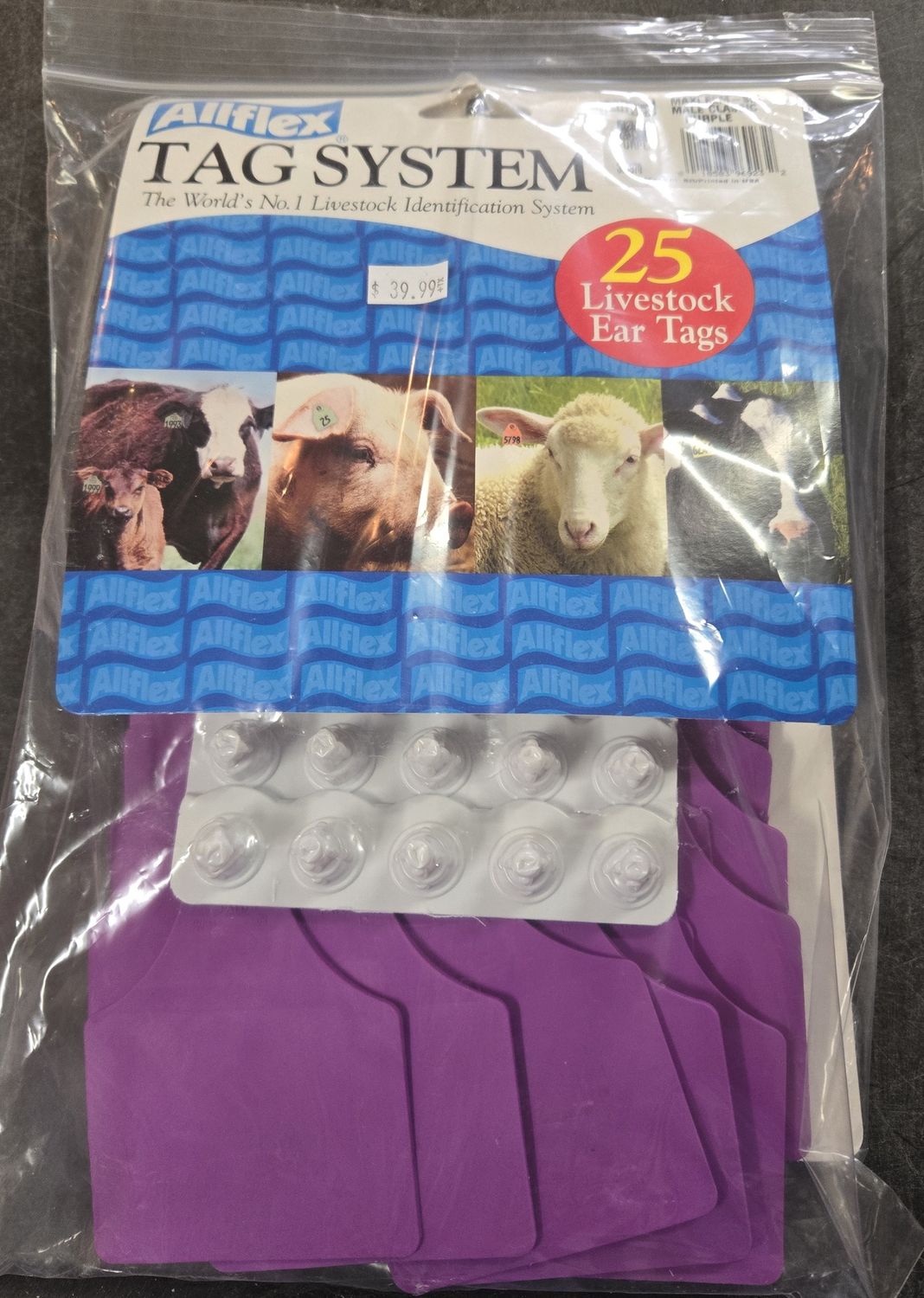 AlFlex Maxi Cow Tag 25pk purple