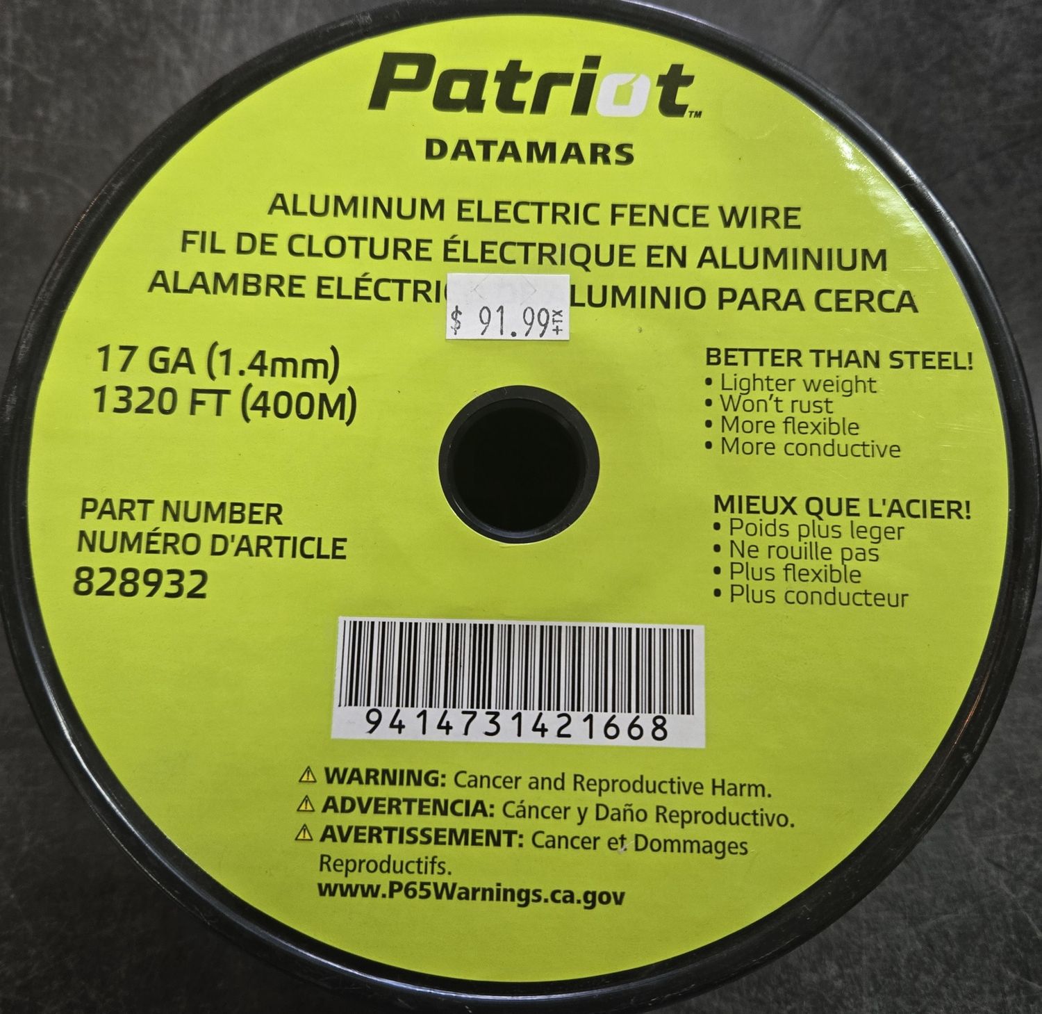 Patriot Alum Wire 17ga 1320ft