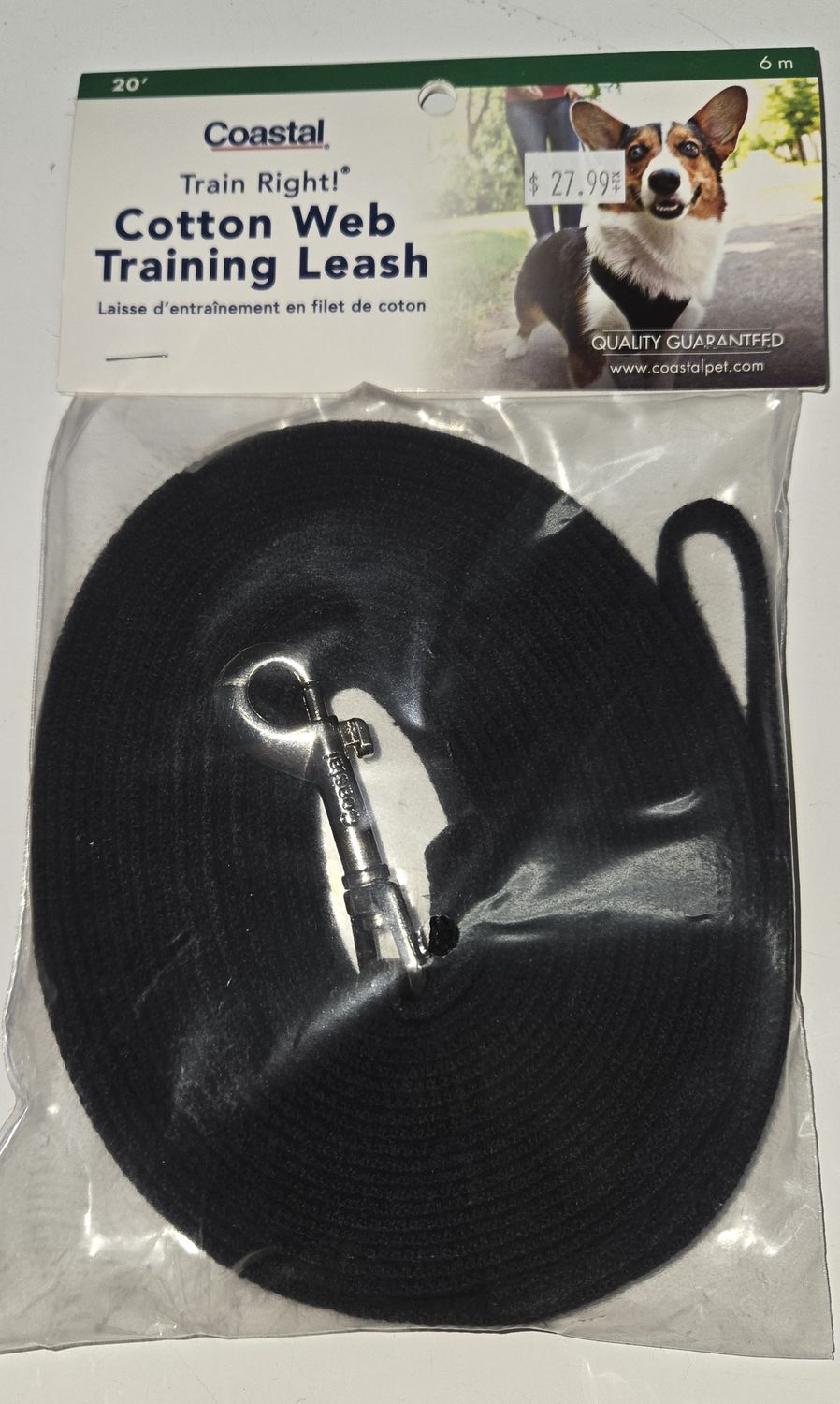 Train Right Cotton Web Training Leash 5/8&quot;x20&#39;
