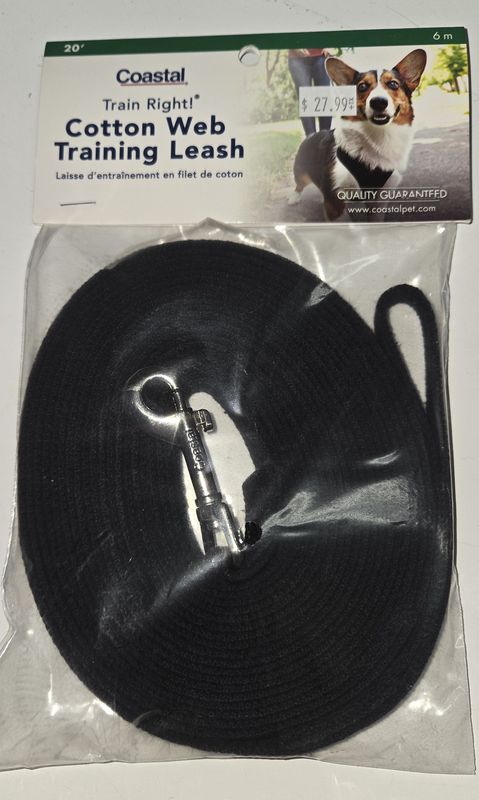 Train Right Cotton Web Training Leash 5/8&quot;x20&#39;