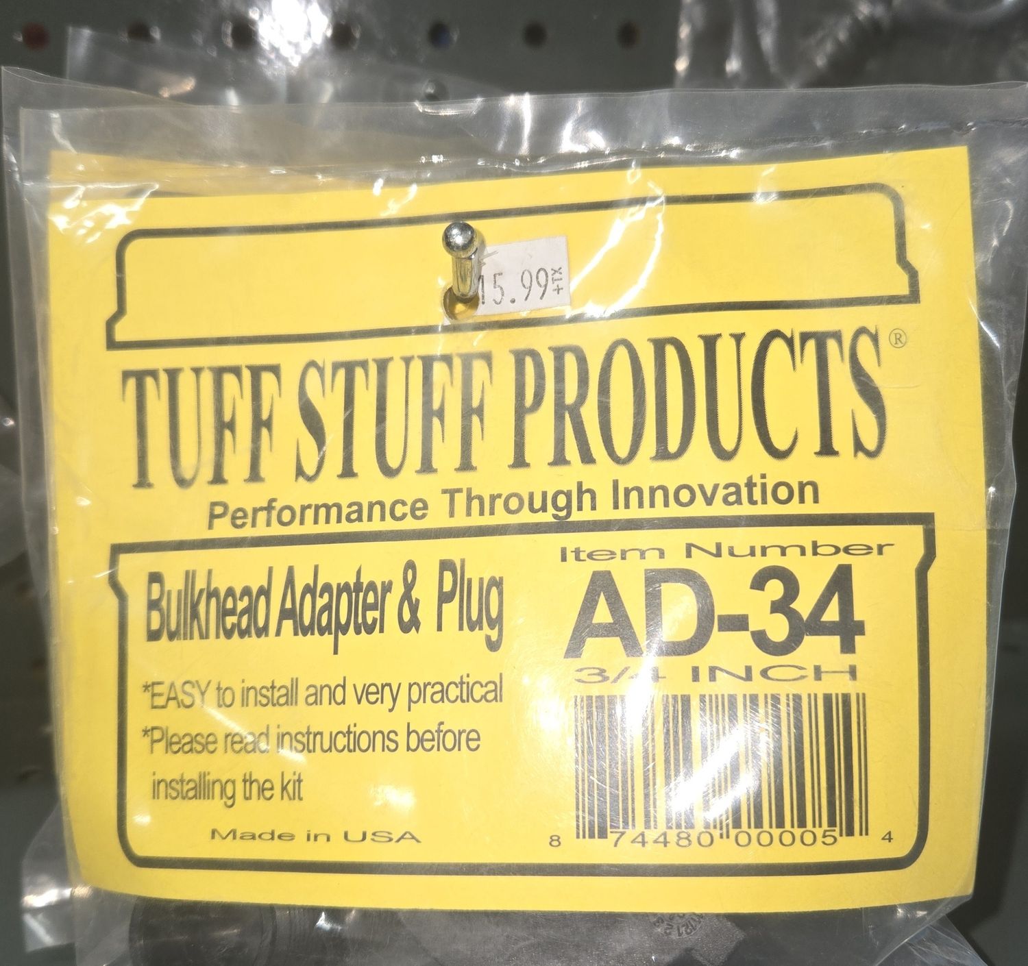 TuffStuff Bulkhead Adaptor 3/4"