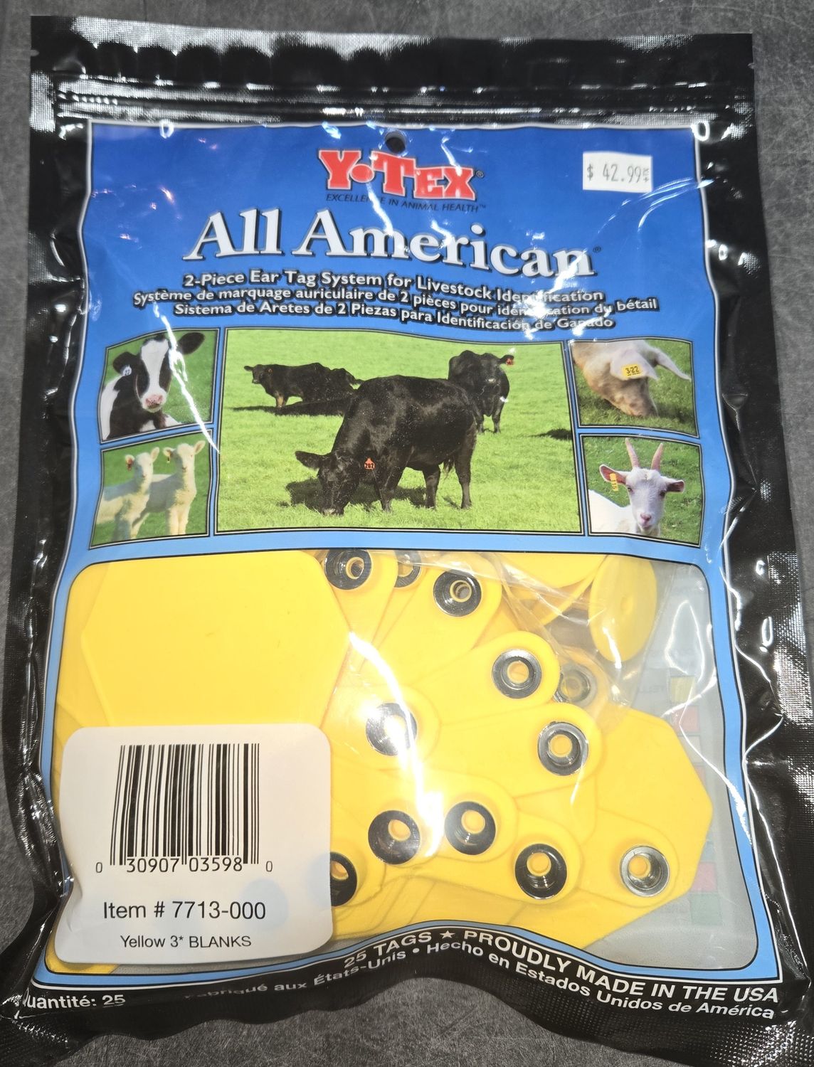 YTEX All American 3* Combo Blank 25pk yellow
