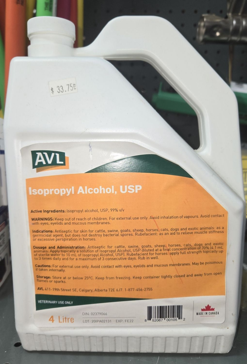 AVL Isopropyl Alcohol 99% 4L