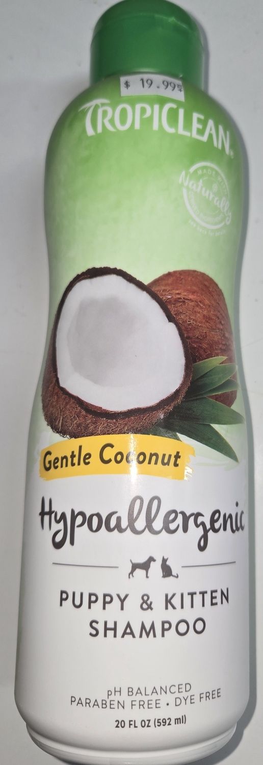 Tropiclean Gentle Coconut Hypo Allergenic Shampoo 20 oz
