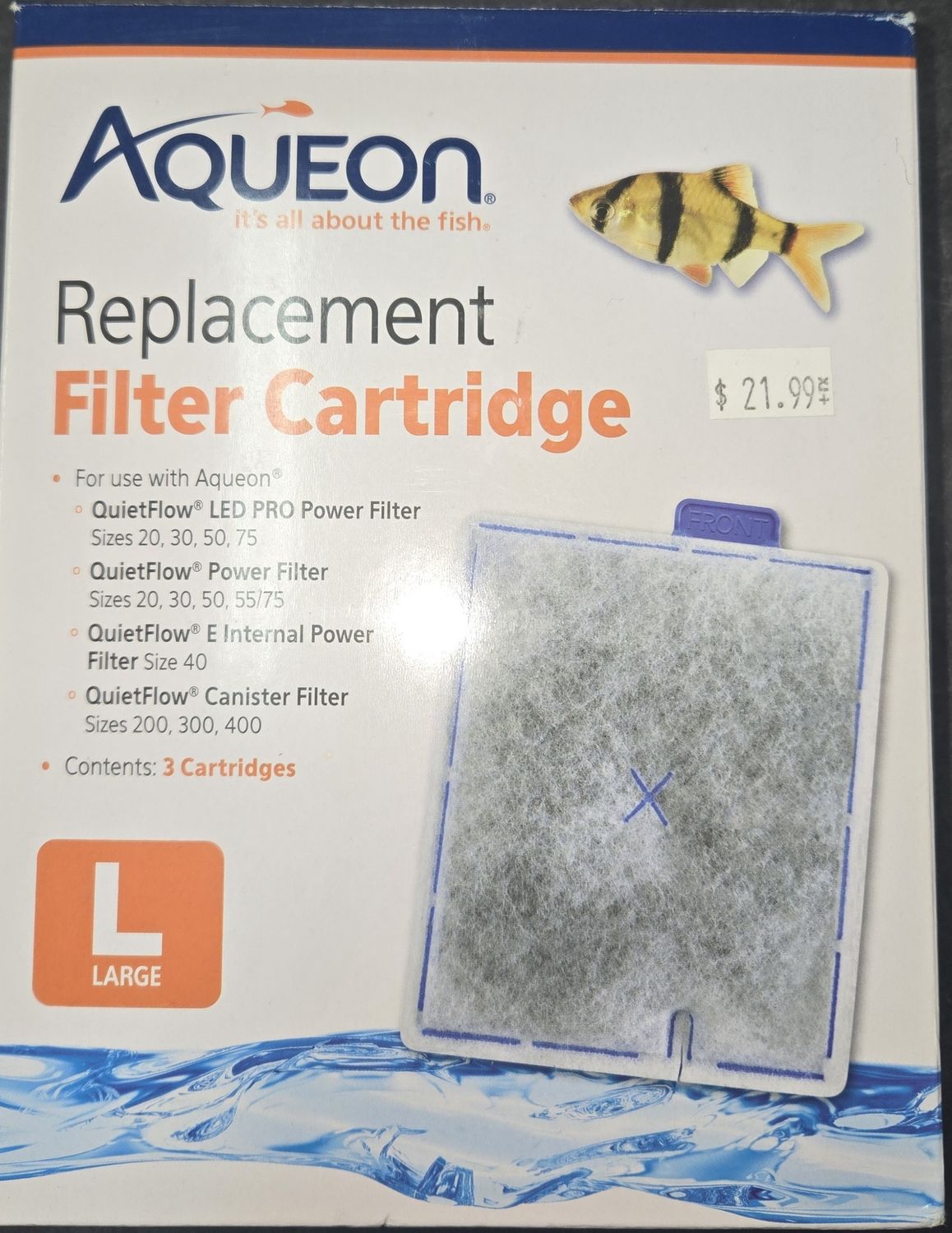 Aqueon Filter Cartridge Lg 3pk