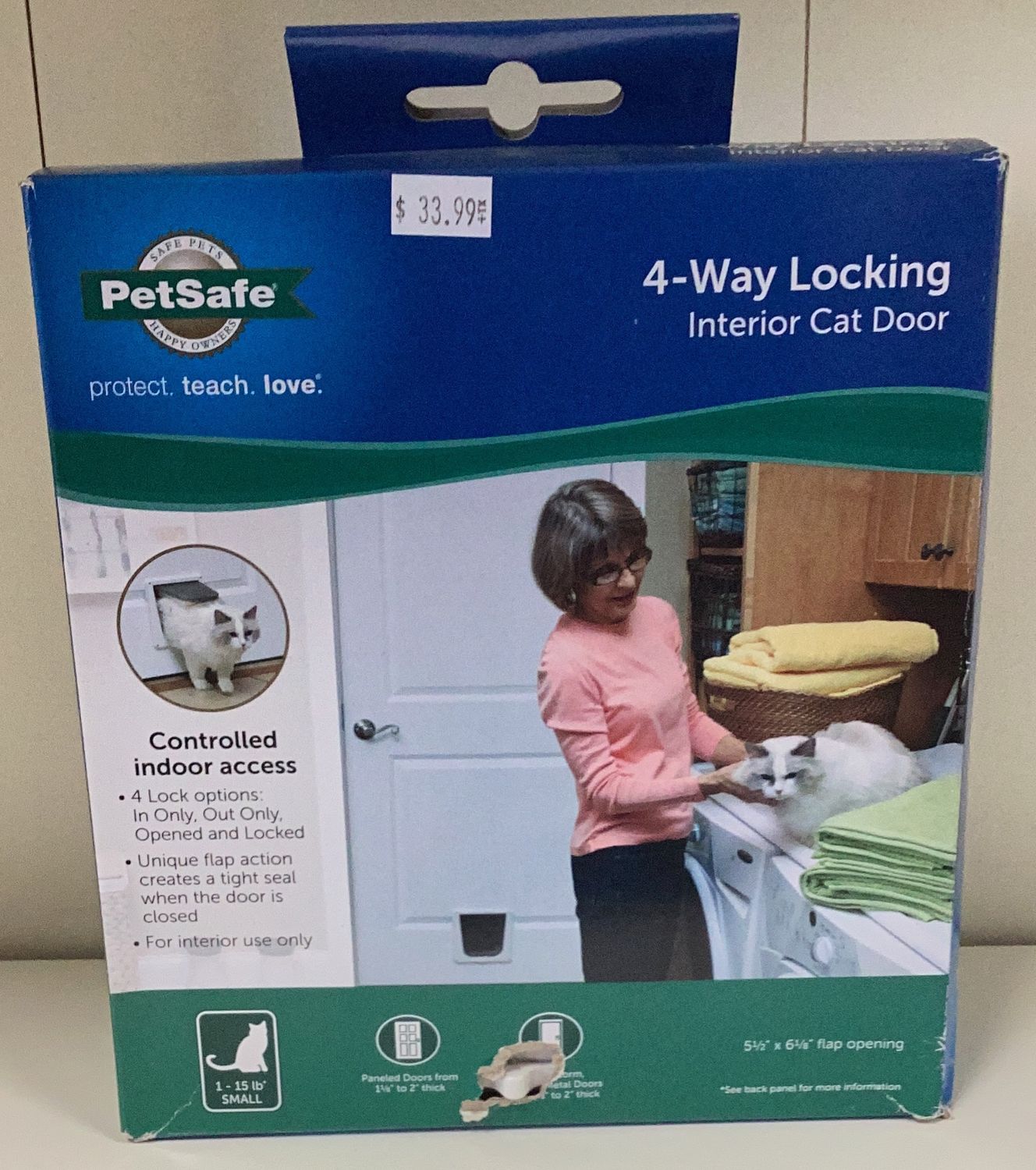 Four Way Locking Interior Cat Door