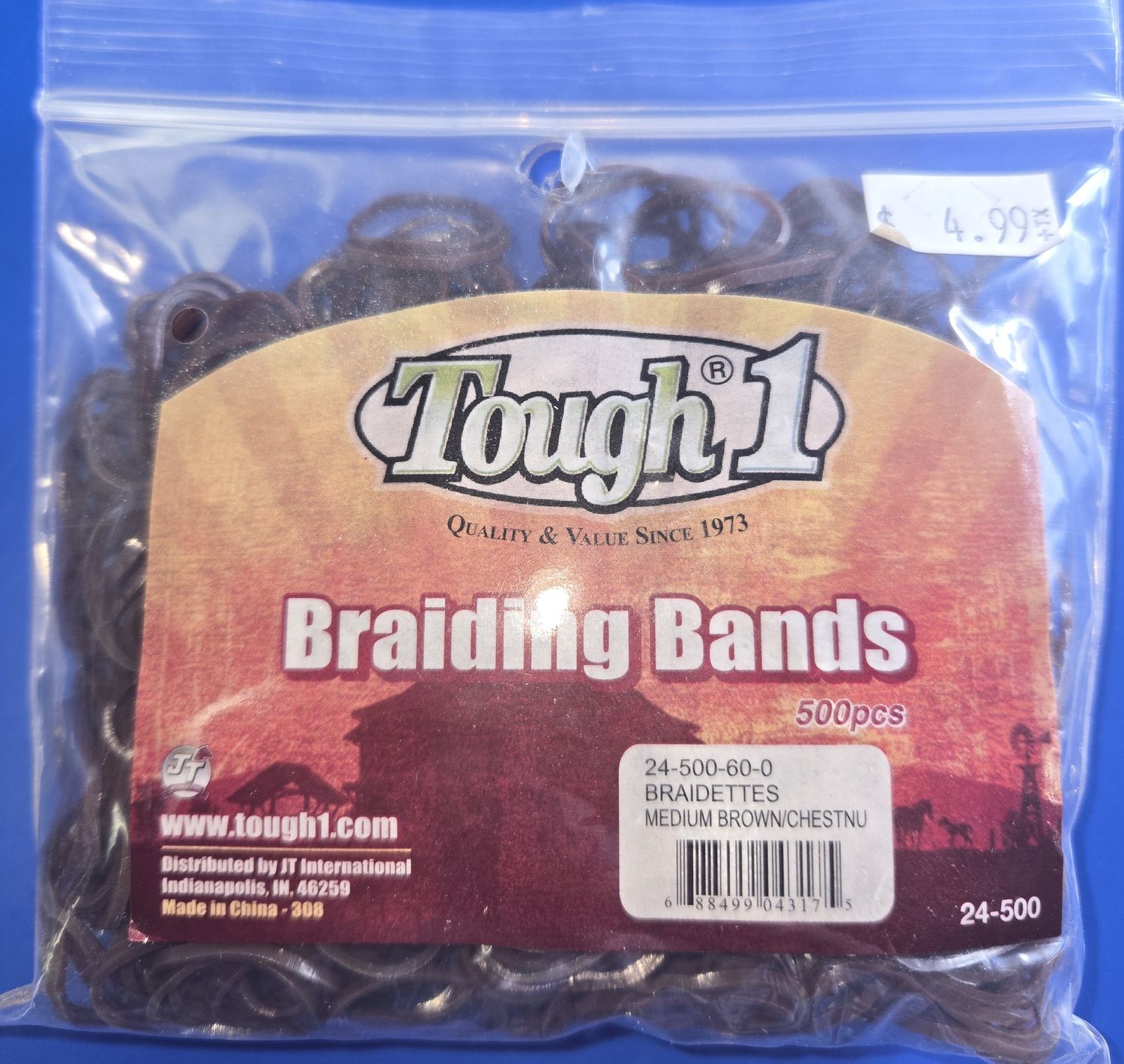Horse Braiding Bands brown