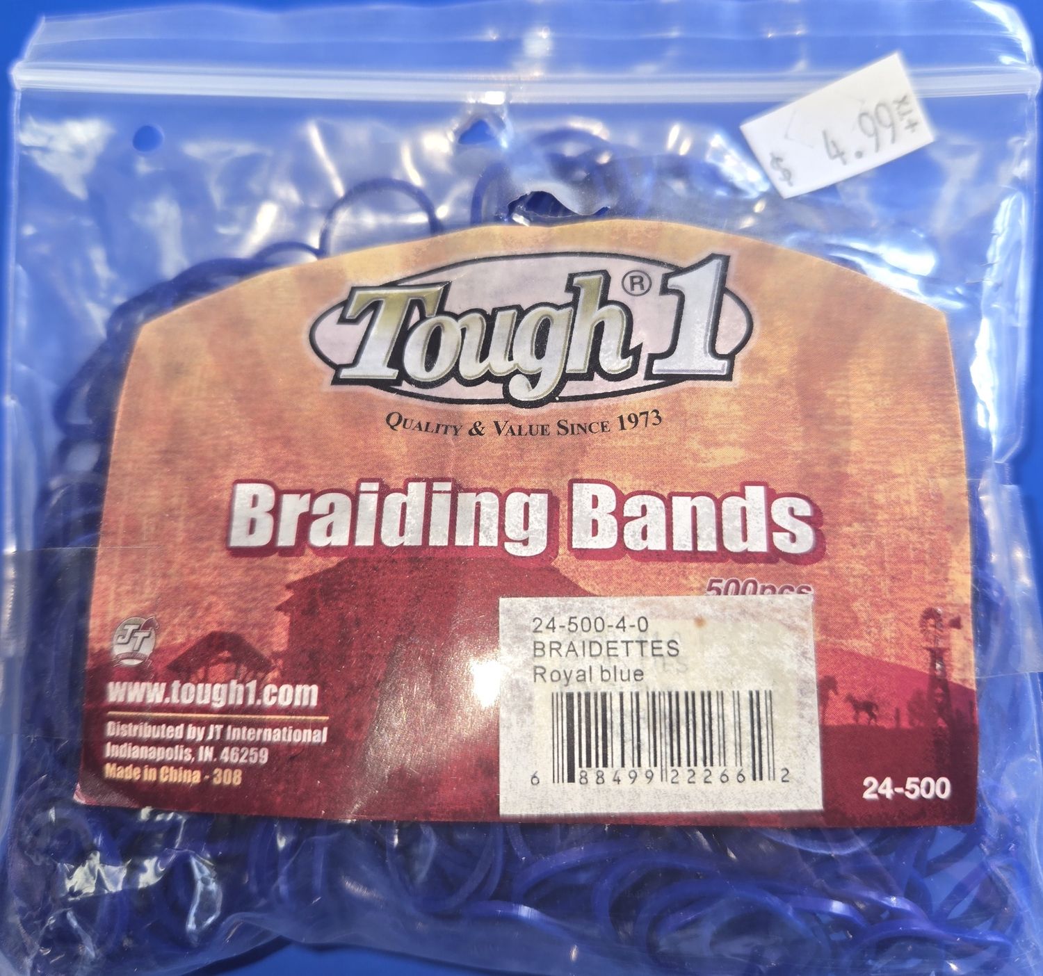 Horse Braiding Bands blue