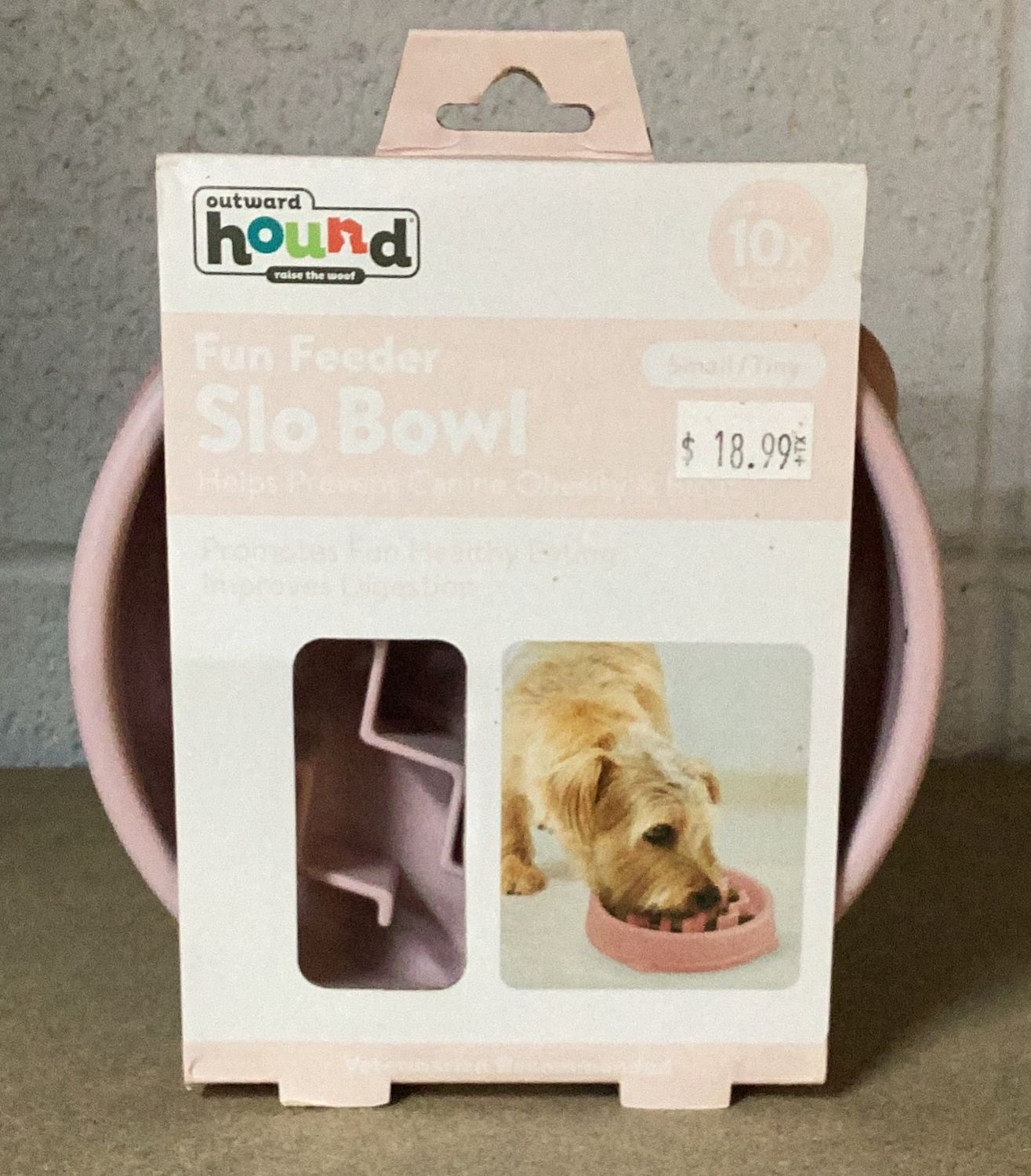 Outward Hound Slow Bowl Feeder pink small