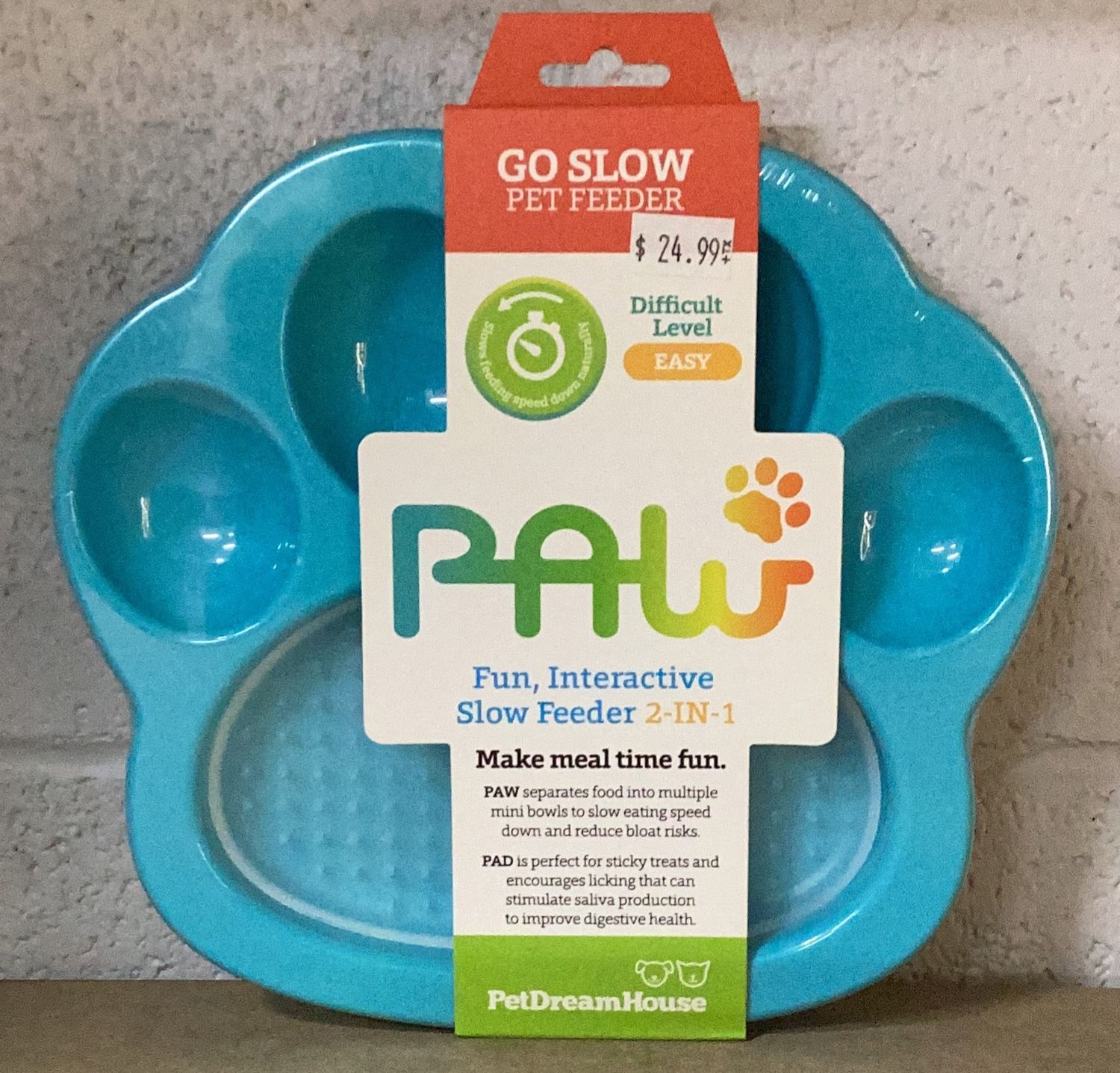 PDH Mini Paw Slow Feeder Dish &amp; Lick Pad blue