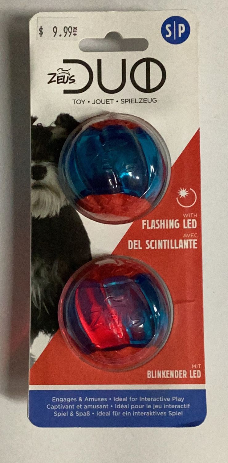 Zues Duo Ball w/Flashing LED small 2pk